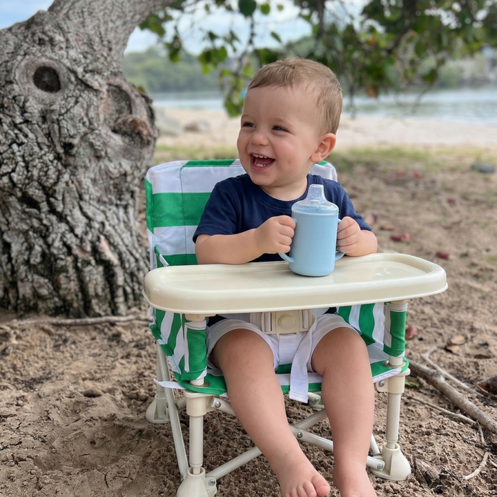 Green &amp; White Baby Chair