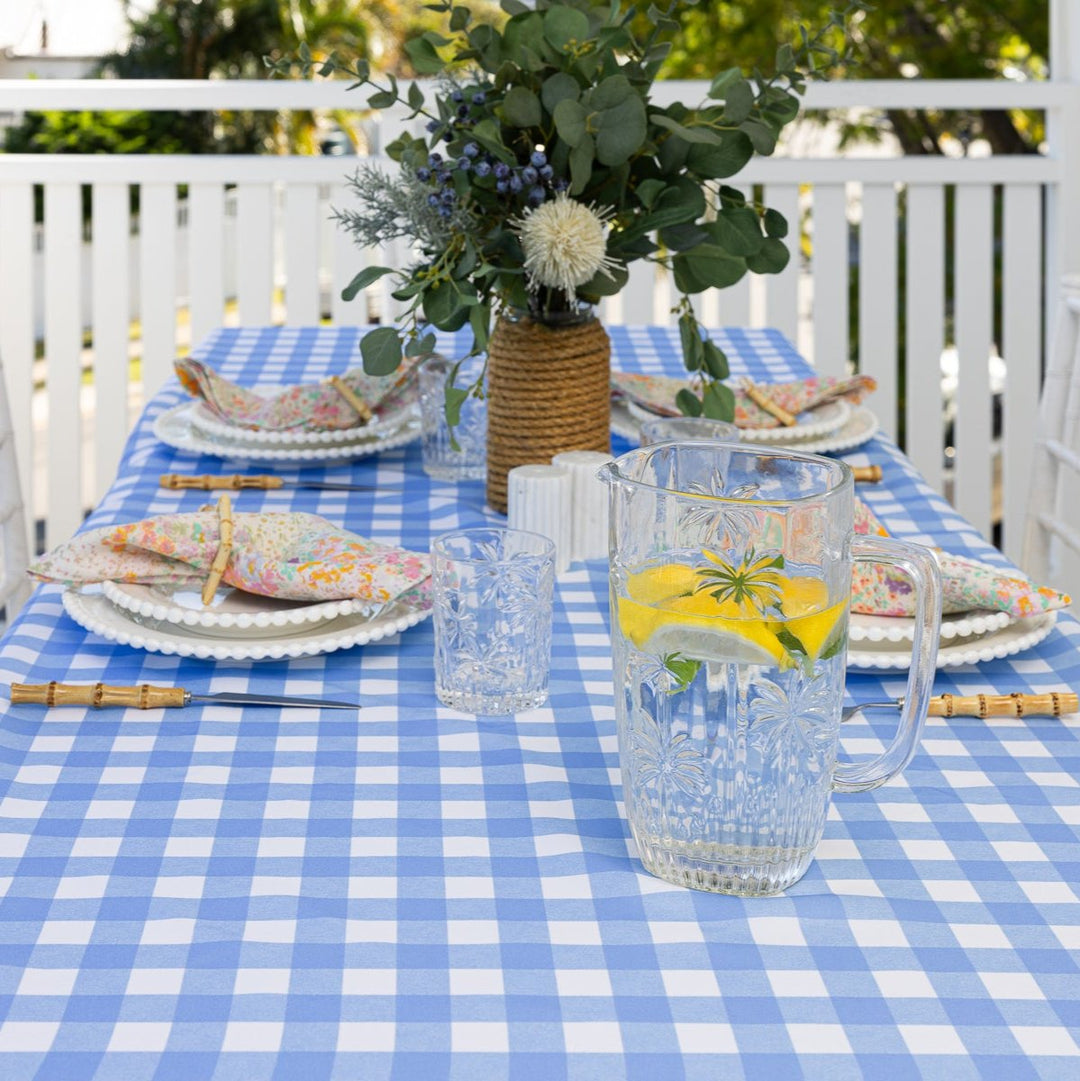 Elastic Fitted Rectangle Table Cover - Sky Blue 