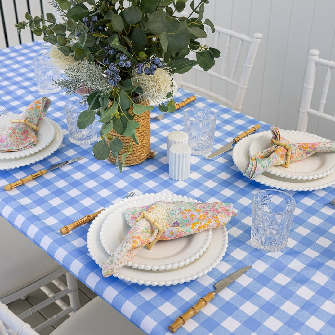 Elastic Fitted Rectangle Table Cover - Sky Blue 