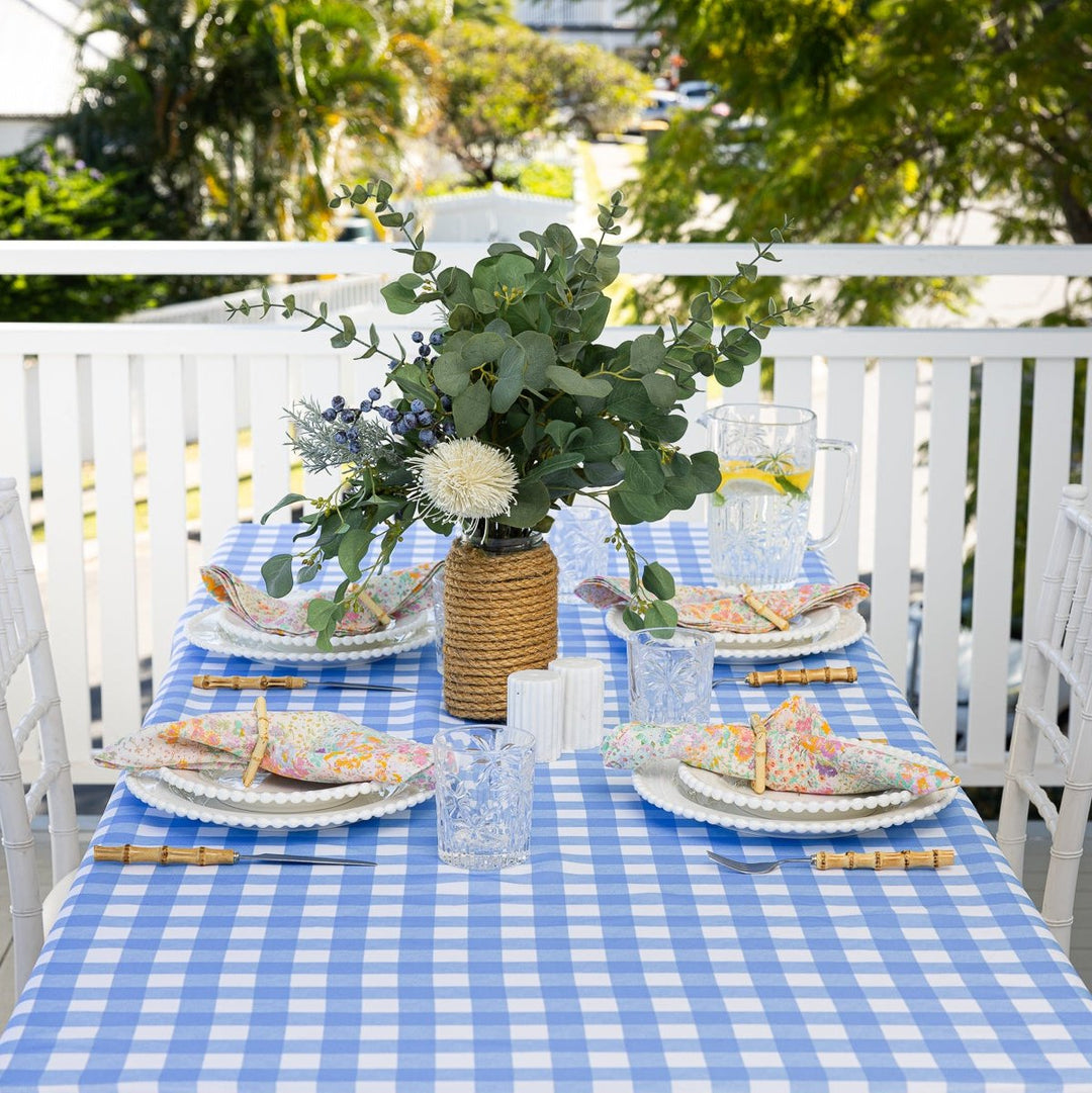 Elastic Fitted Rectangle Table Cover - Sky Blue 